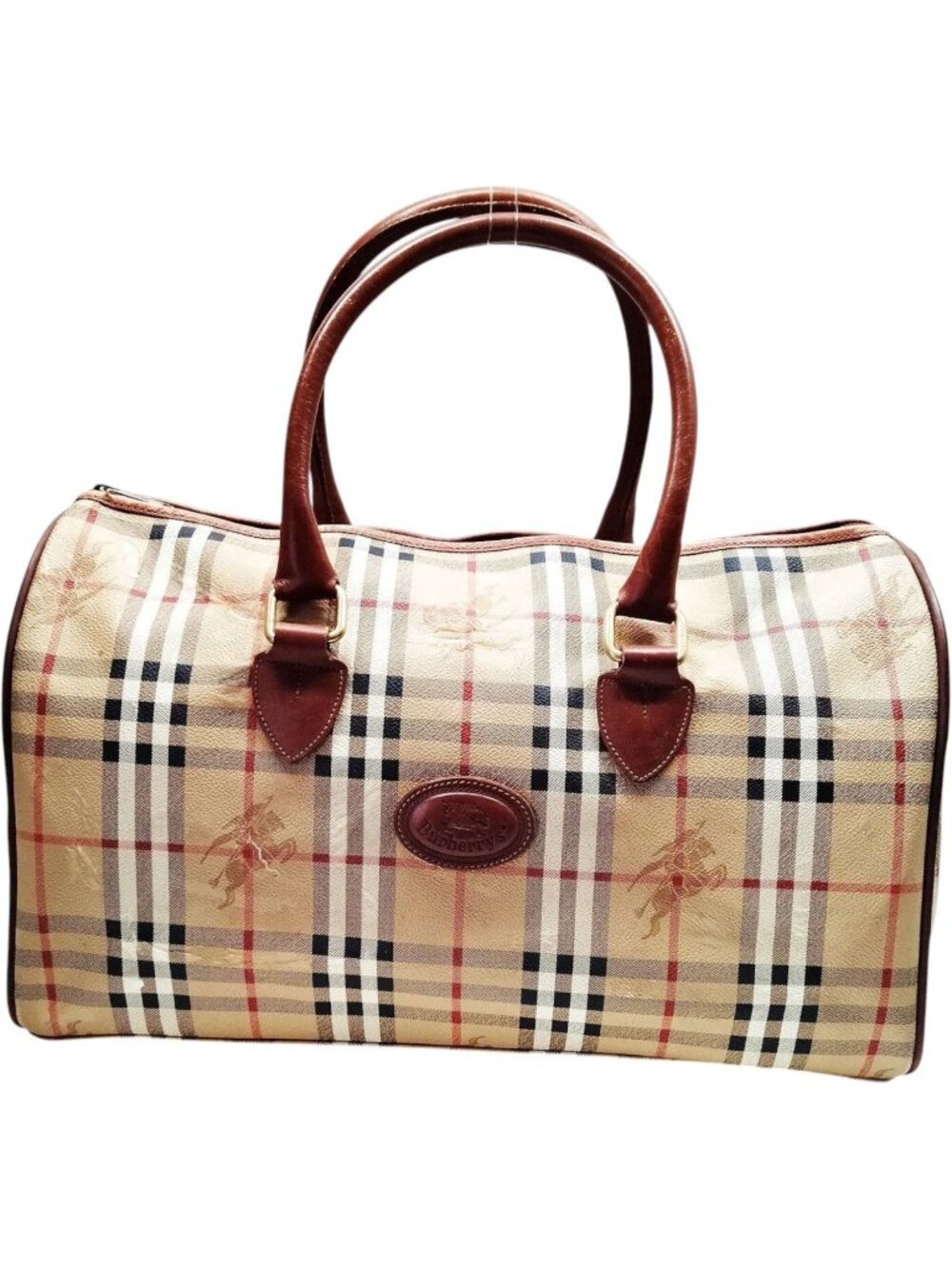 (L3) Burberry Travel Bag Brown PVC